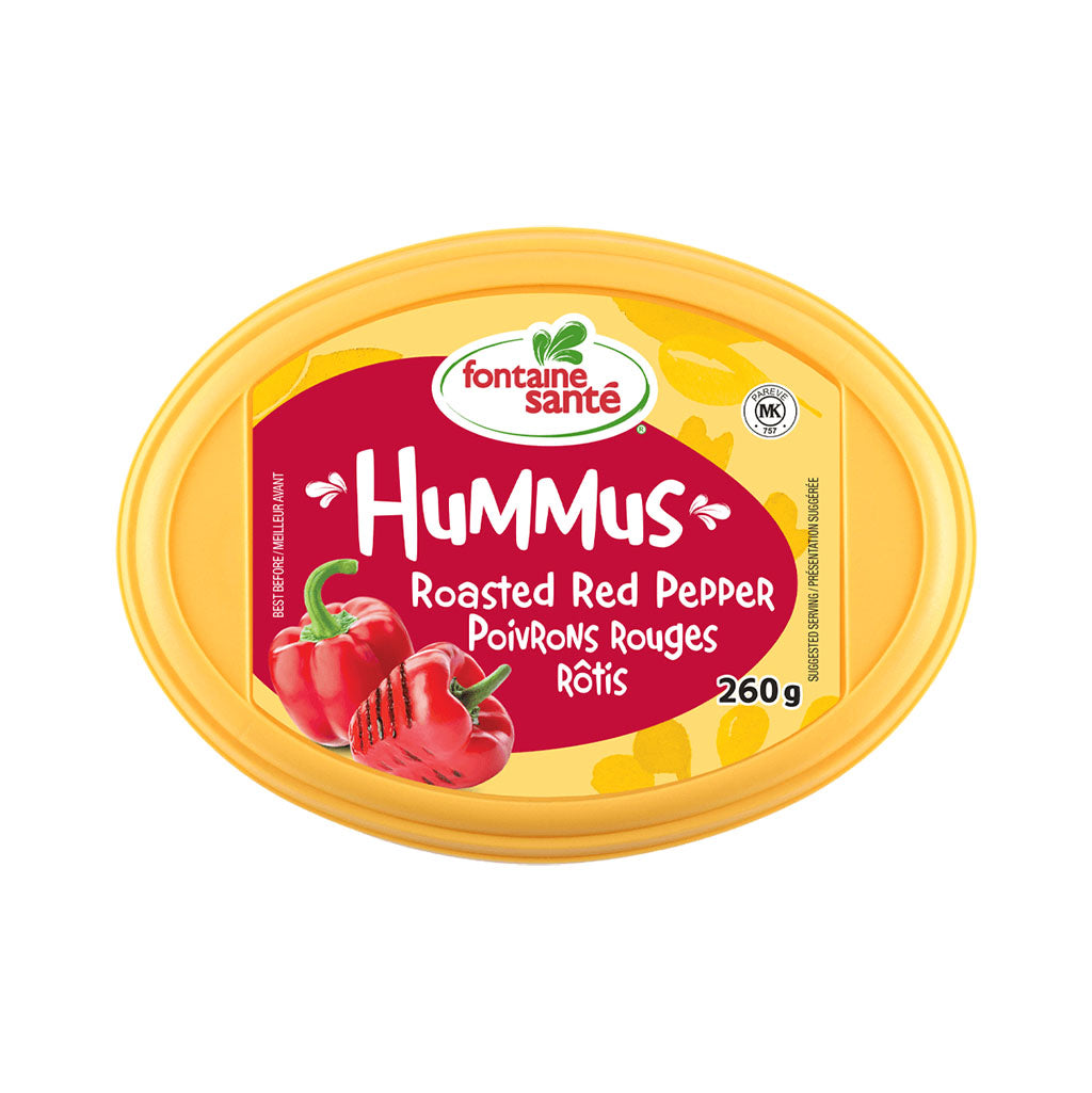 hummus poivrons rouges rôtis Fontaine Santé - La Boite à Grains