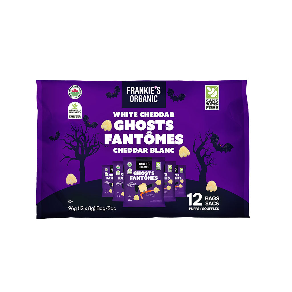puffs fantômes cheddar blanc Frankie's Organic - La Boite à Grains