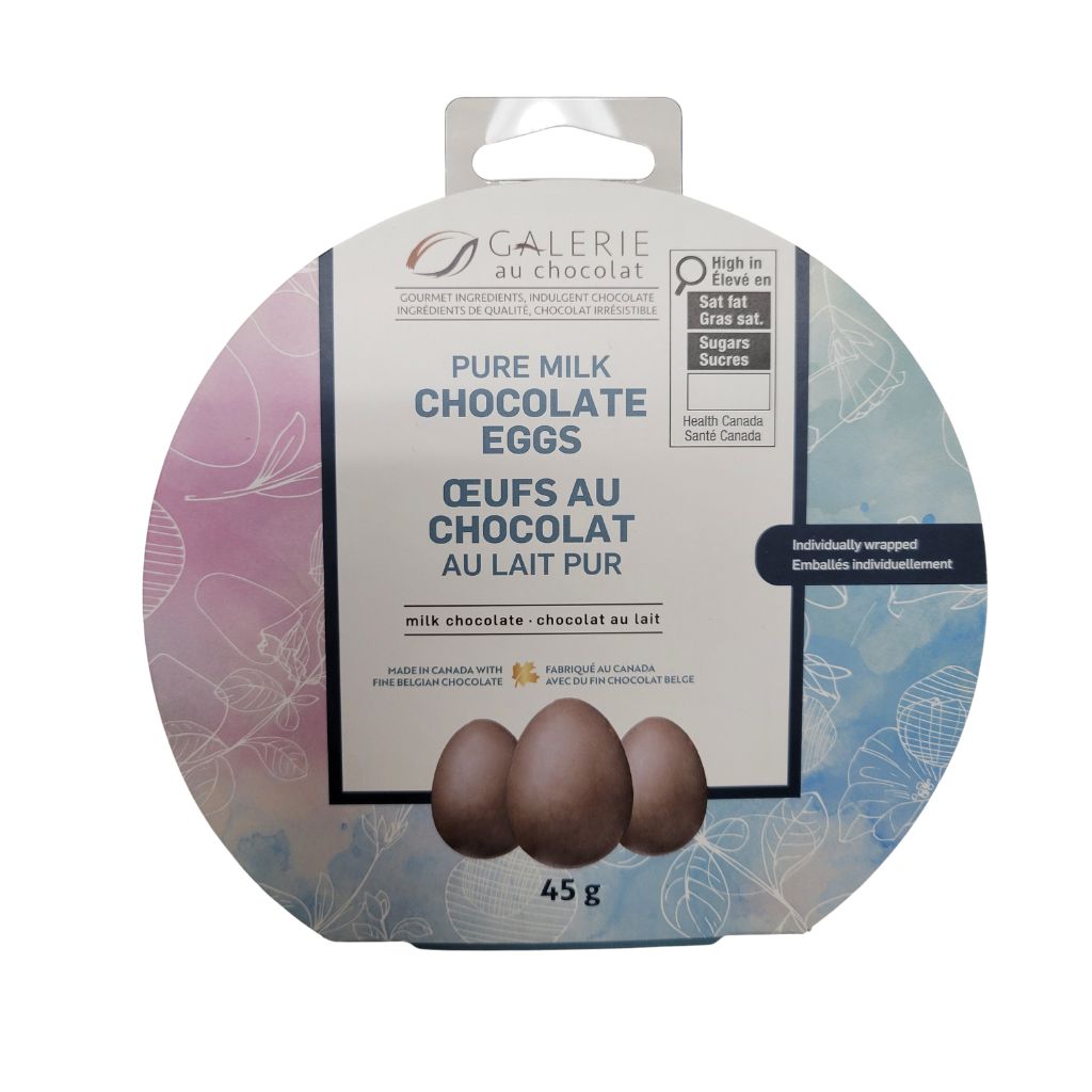 oeufs au chocolat au lait pur Galerie au Chocolat - La Boite à Grains