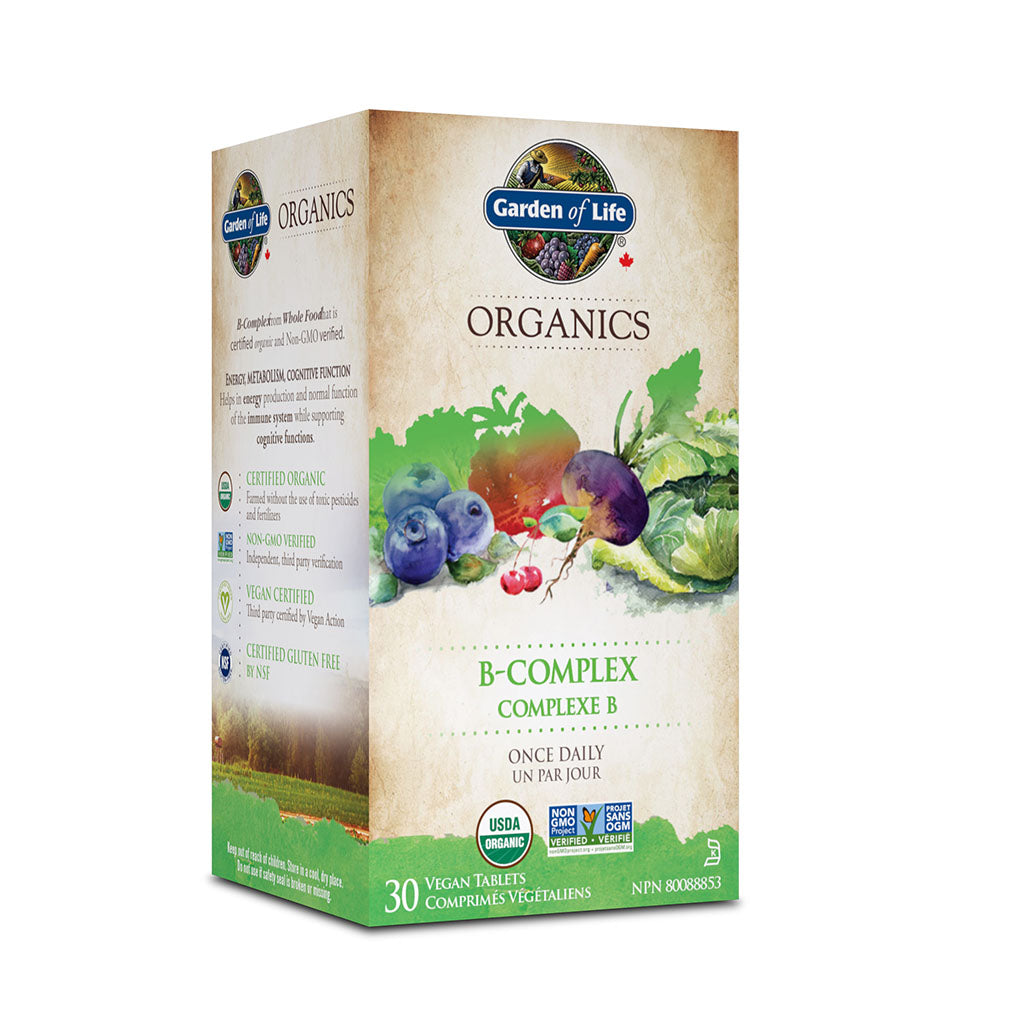 ggarden of life organics complexe b un par jour 30 comprimés végétaliens