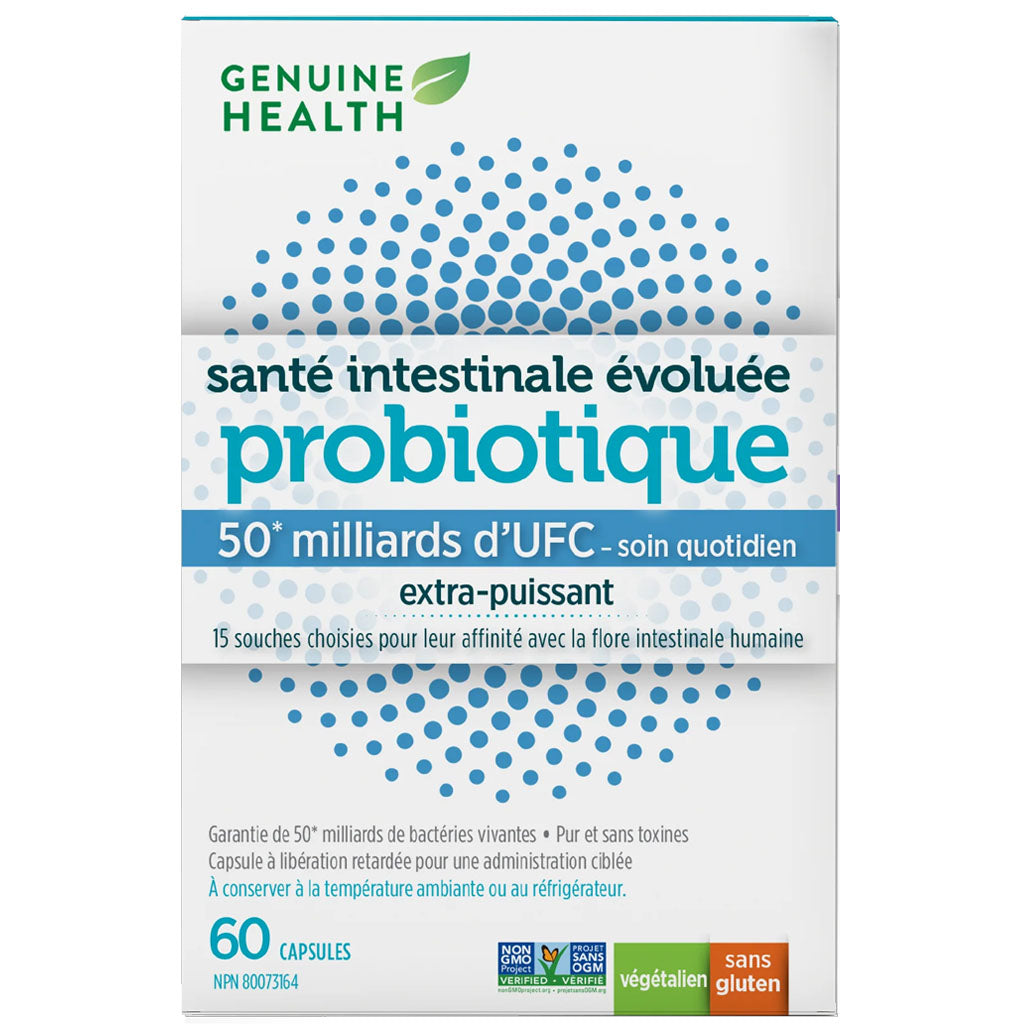 Genuine health santé intestinale évoluée 50 milliards 60 capsules végétaliennes - La Boite à Grains