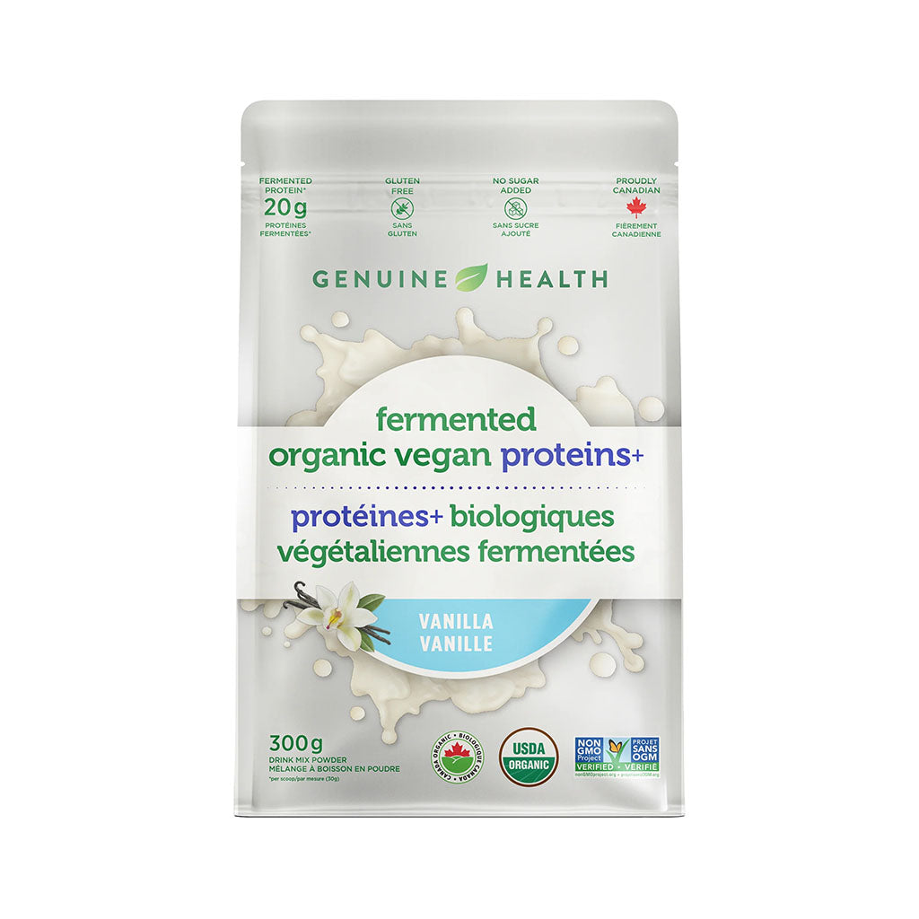 protéines biologiques végétaliennes vanille Genuine Health - La Boite à Grains