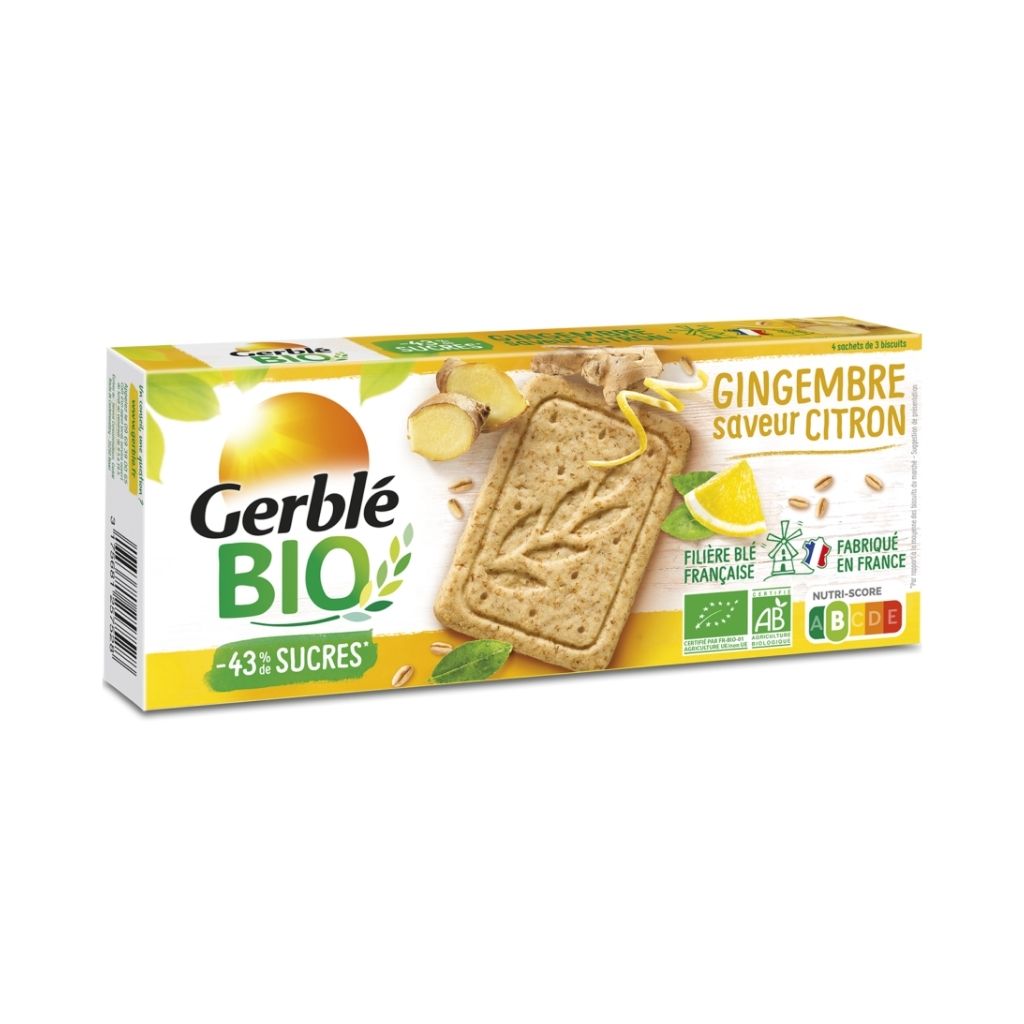 Gerblé Organic Lemon-Ginger Shortbread Cookies - La Boite à Grains