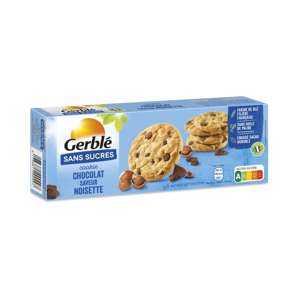 biscuits chocolat noisette sans sucres Gerblé - La Boite à Grains