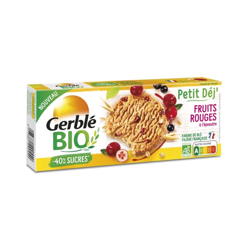 biscuits petit déj fruits rouges à l'épeautre Gerblé - La Boite à Grains