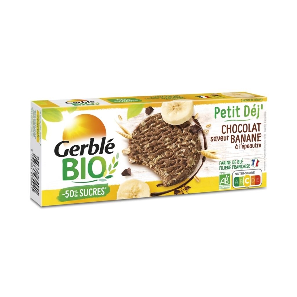 biscuits petit déj chocolat banane bio Gerblé - La Boite à Grains