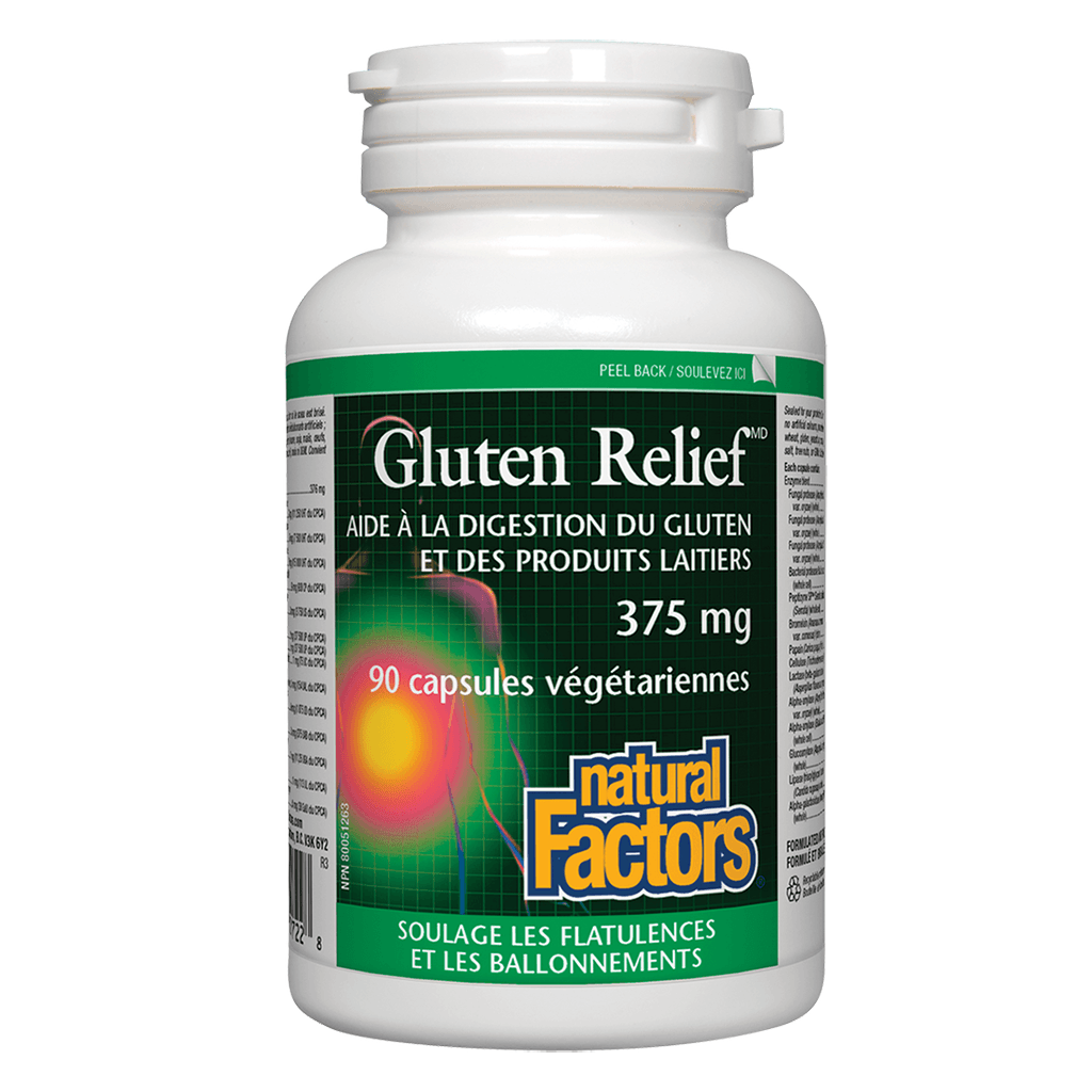 Gluten Relief Natural Factors - La Boite à Grains