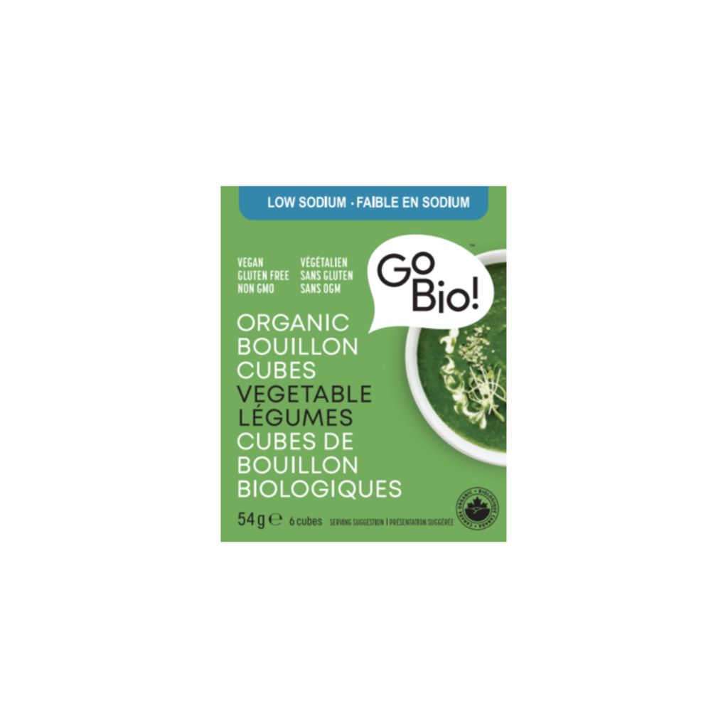 cubes de bouillon de légumes biologique faible en sodim Go Bio! - La Boite à Grains