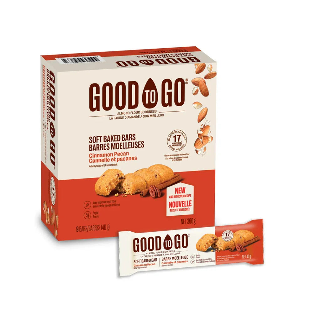 good to go soft cinnamon and pecan bars 9 x 40 g