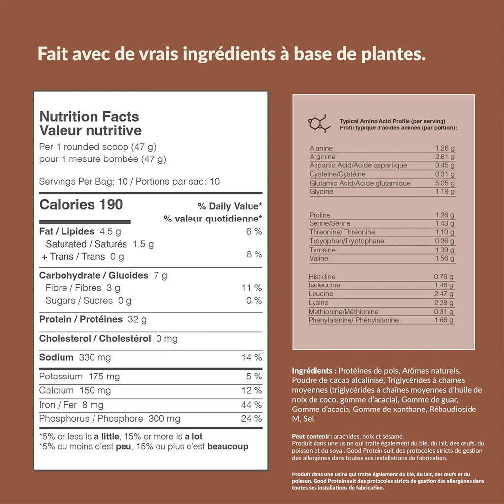 boisson hyperprotéinée lait au chocolat Good Protein - La Boite à Grains