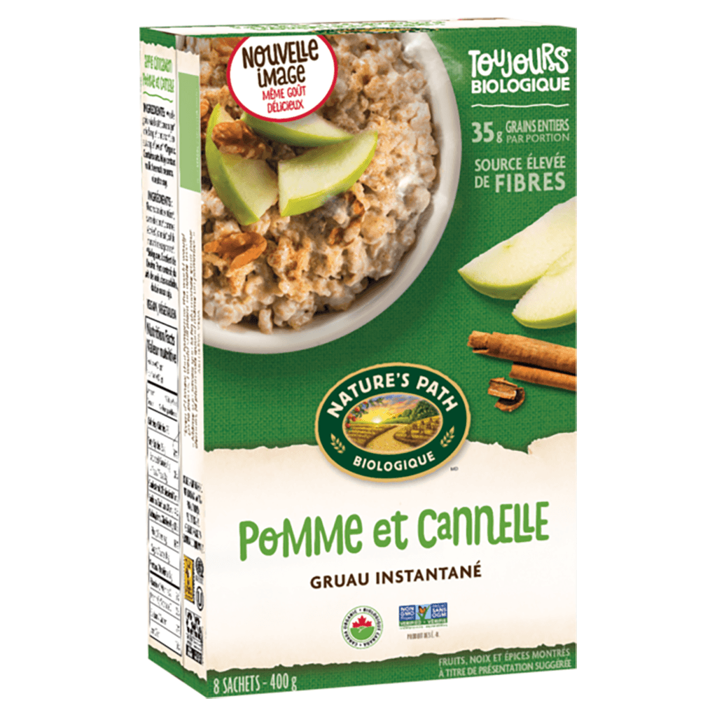 Gruau Instantané Pomme Cannelle Biologique Nature's Path - La Boite à Grains