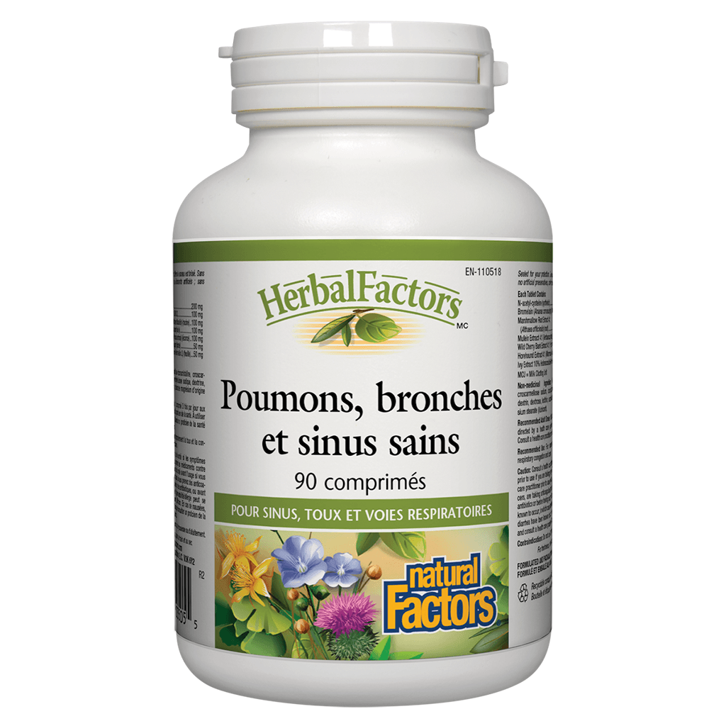 HerbalFactors Poumons, Bronches & Sinus Sains Natural Factors - La Boite à Grains