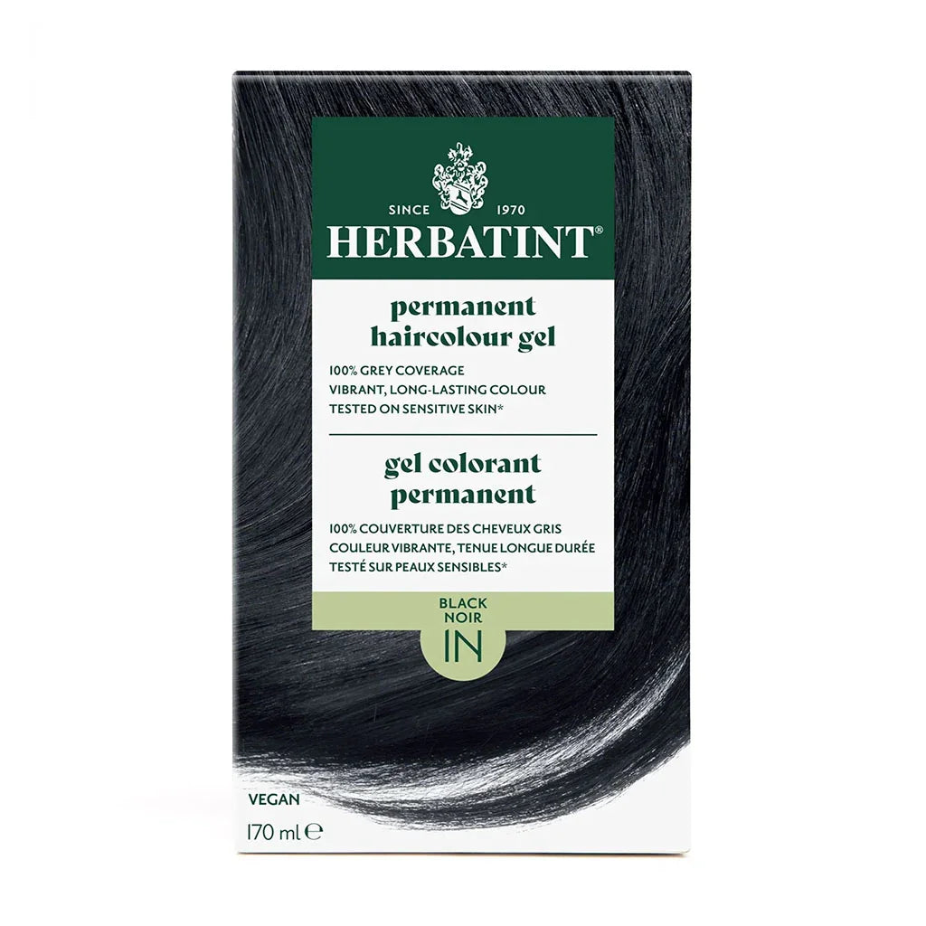 Colorant Permanent à Cheveux - Noir 1N Herbatint - La Boite à Grains