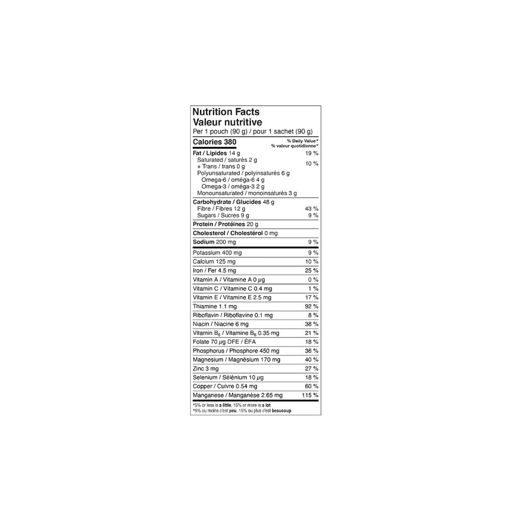 holos pomme cannelle muesli à préparer la veille bio 90 g valeur nutritive