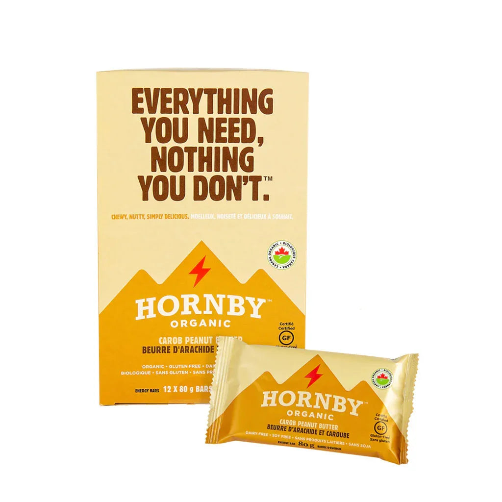 Box of 12 Hornby Organic Peanut Butter and Carob Energy Bars 12x80 g - La Boite à Grains