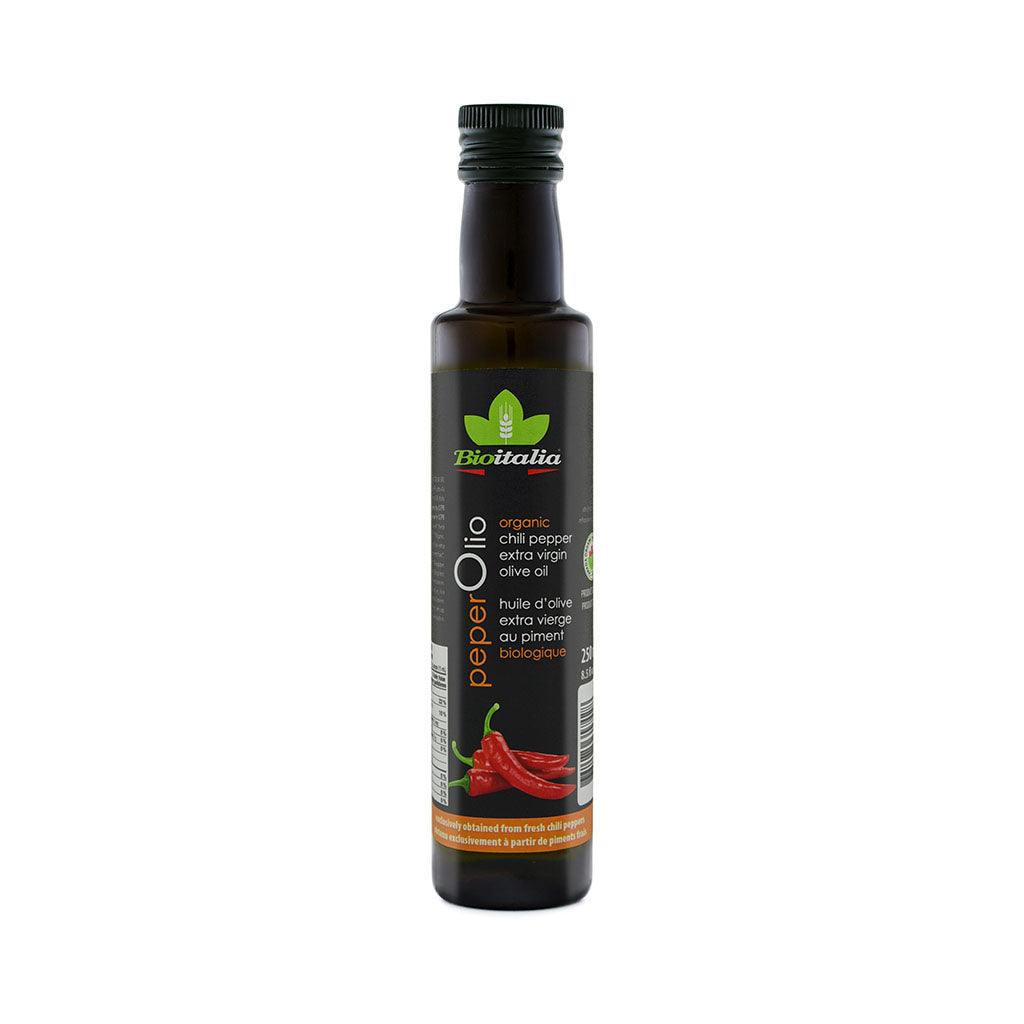 Huile d'Olive Extra Vierge au Piment Biologique Bioitalia - La Boite à Grains
