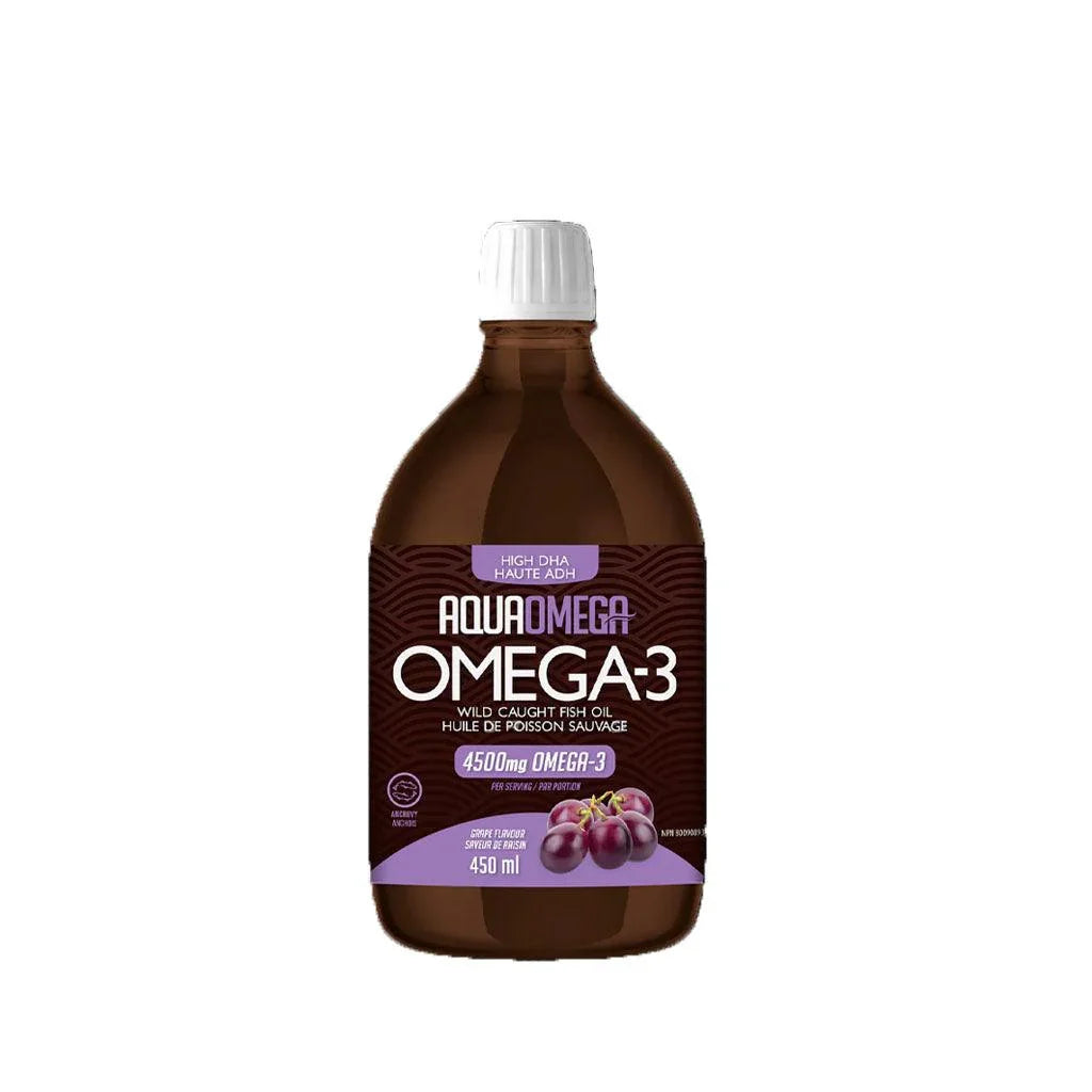 AquaOmega Liquid Grape Flavor Omega-3 Wild Fish Oil - La Boite à Grains