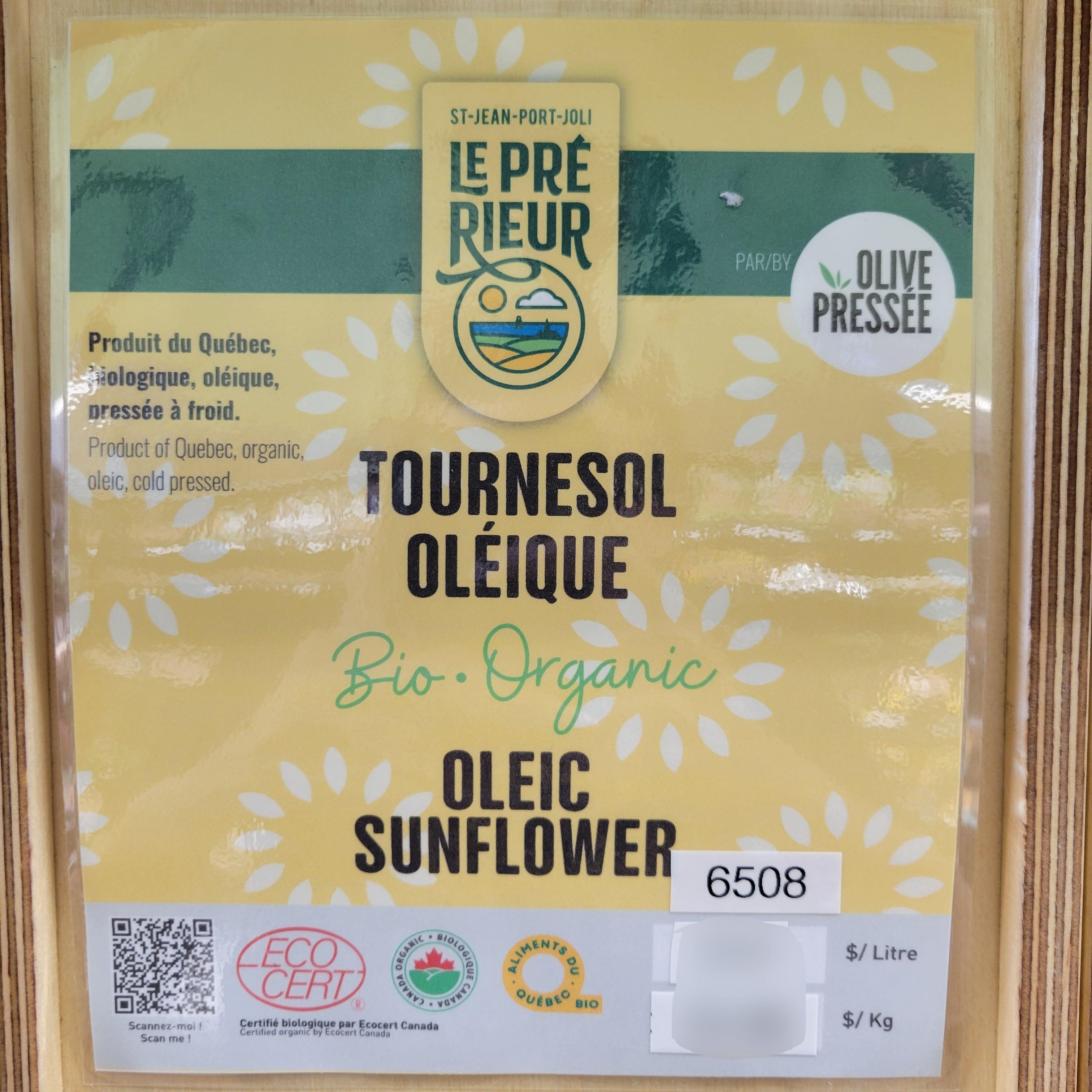 Huile de Tournesol Oléique Biologique (Vrac) Olive Pressée - La Boite à Grains