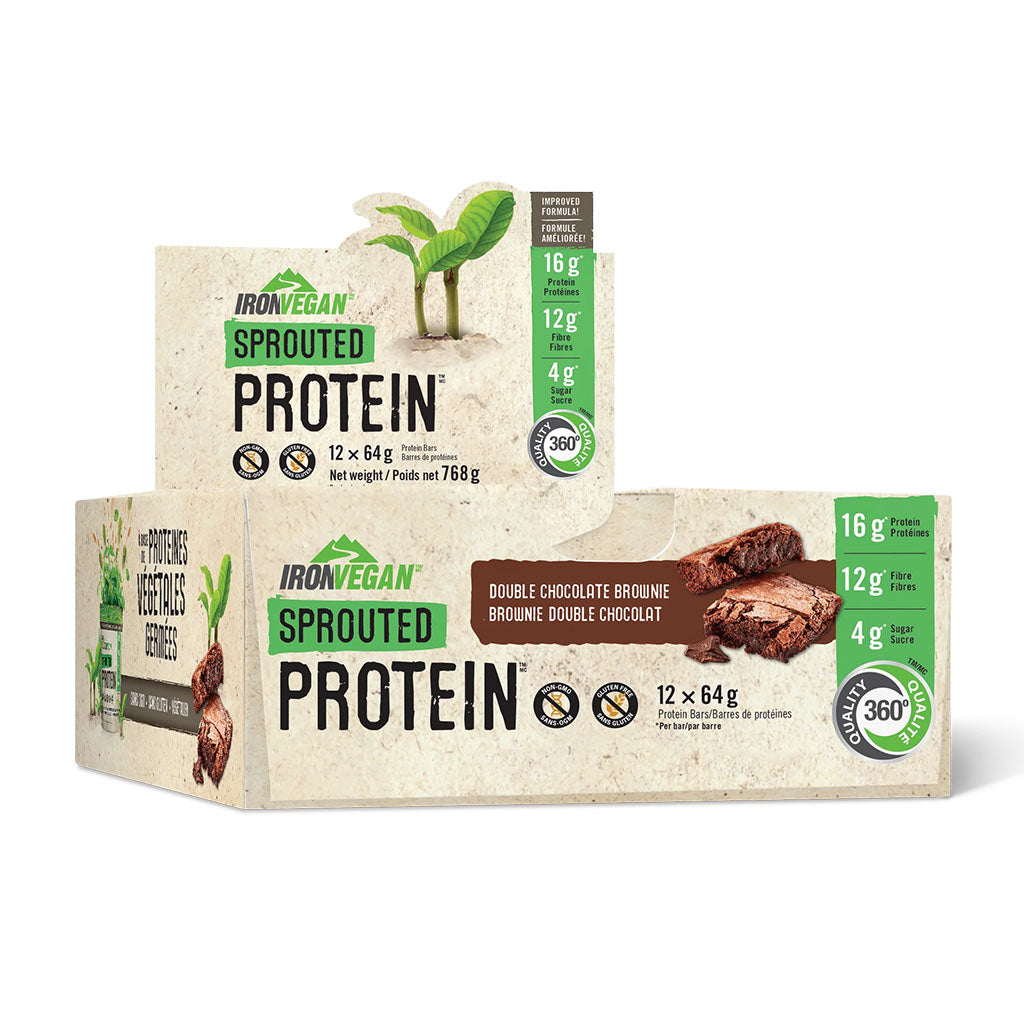 iron vegan sprouted protein brownie double chocolat - La Boite à Grains