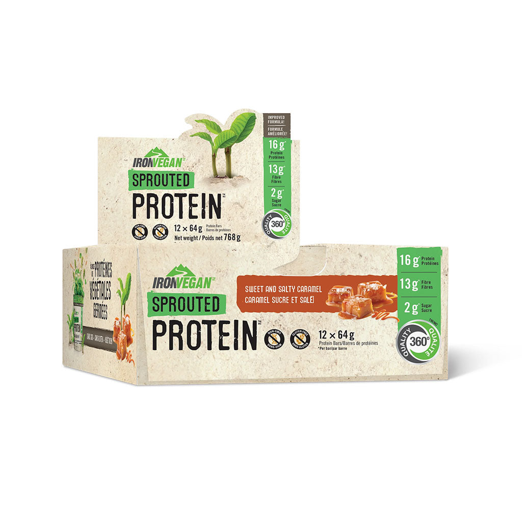 iron vegan sprouted protein caramel salé - La Boite à Grains