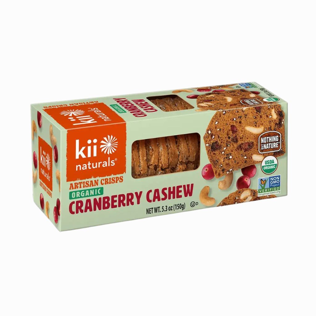 craquelins canneberges noix de cajou biologique Kii Naturals - La Boite à Grains
