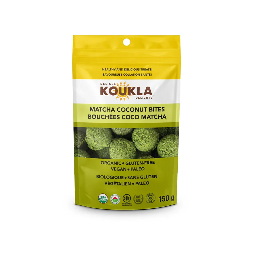 Koukla organic coconut matcha bites - La Boite à Grains