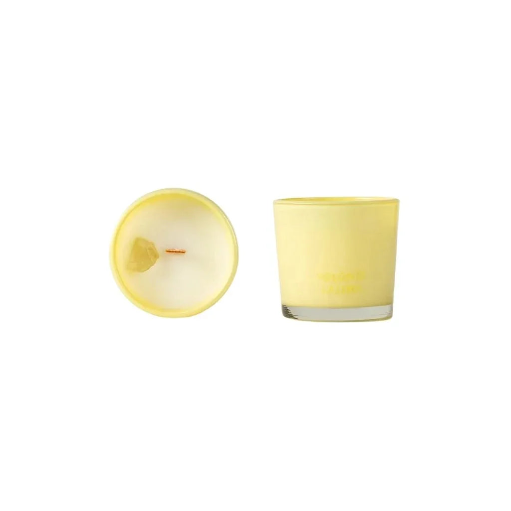 La Luna scented candle infused with Volonté Citrine crystals - La Boite à Grains