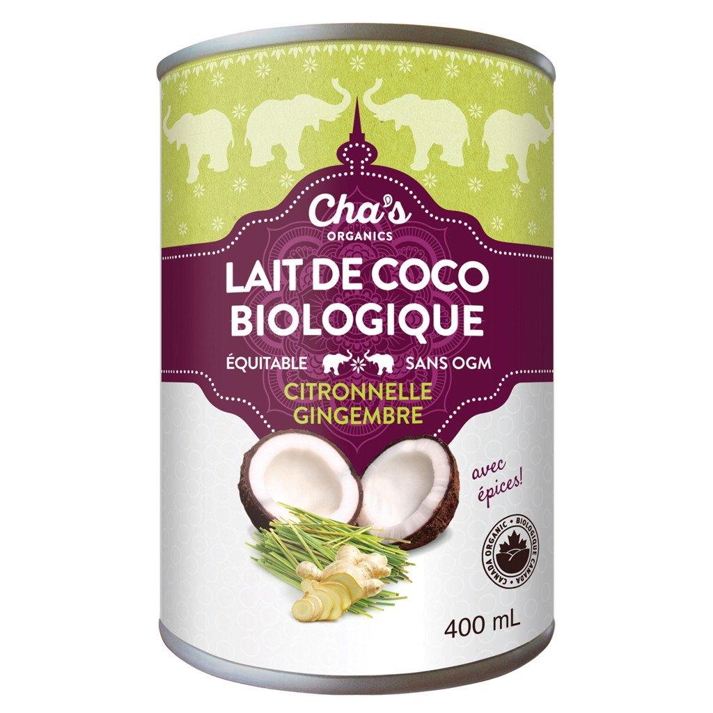 Lait de Coco Biologique Citronnelle Gingembre Cha's Organics - La Boite à Grains
