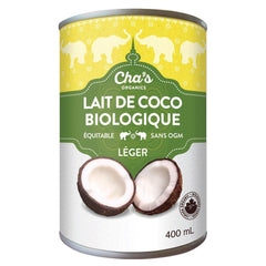 Lait de Coco Biologique Léger Cha's Organics - La Boite à Grains