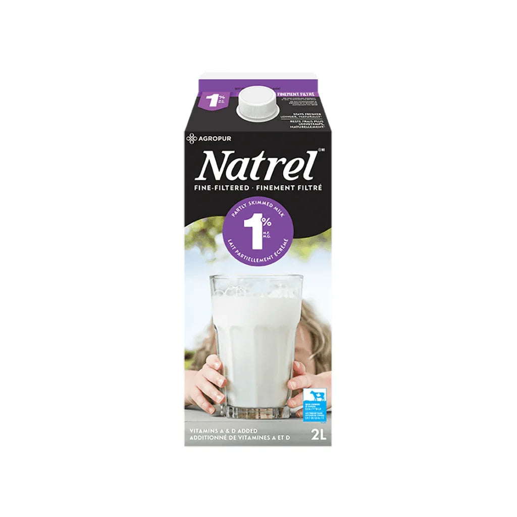 Lait Partiellement Écrémé 1% Finement Filtré Natrel - La Boite à Grains