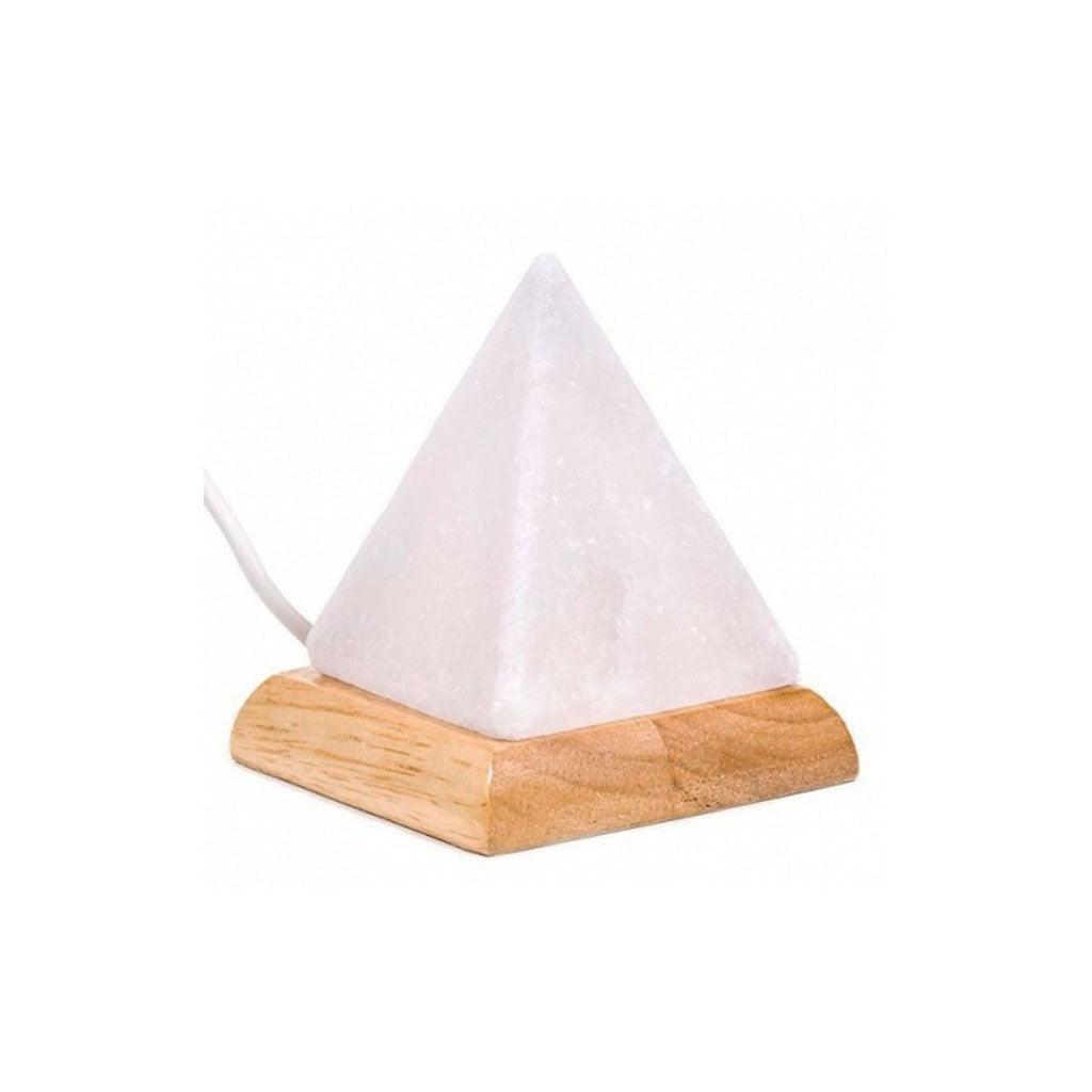 Lampe Pyramide Blanche de Sel de l'Himalaya pour Ordinateurs Lumière de Sel - La Boite à Grains