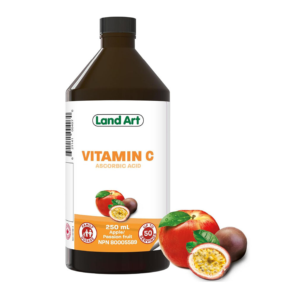 land art vitamine c acide ascorbique pomme fruit de la passion 250 ml