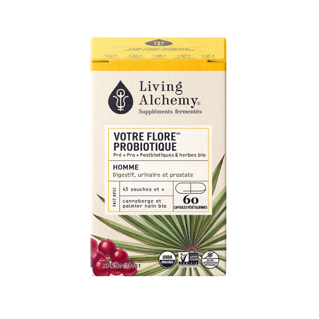 votre flore probiotique homme Living Alchemy - La Boite à Grains