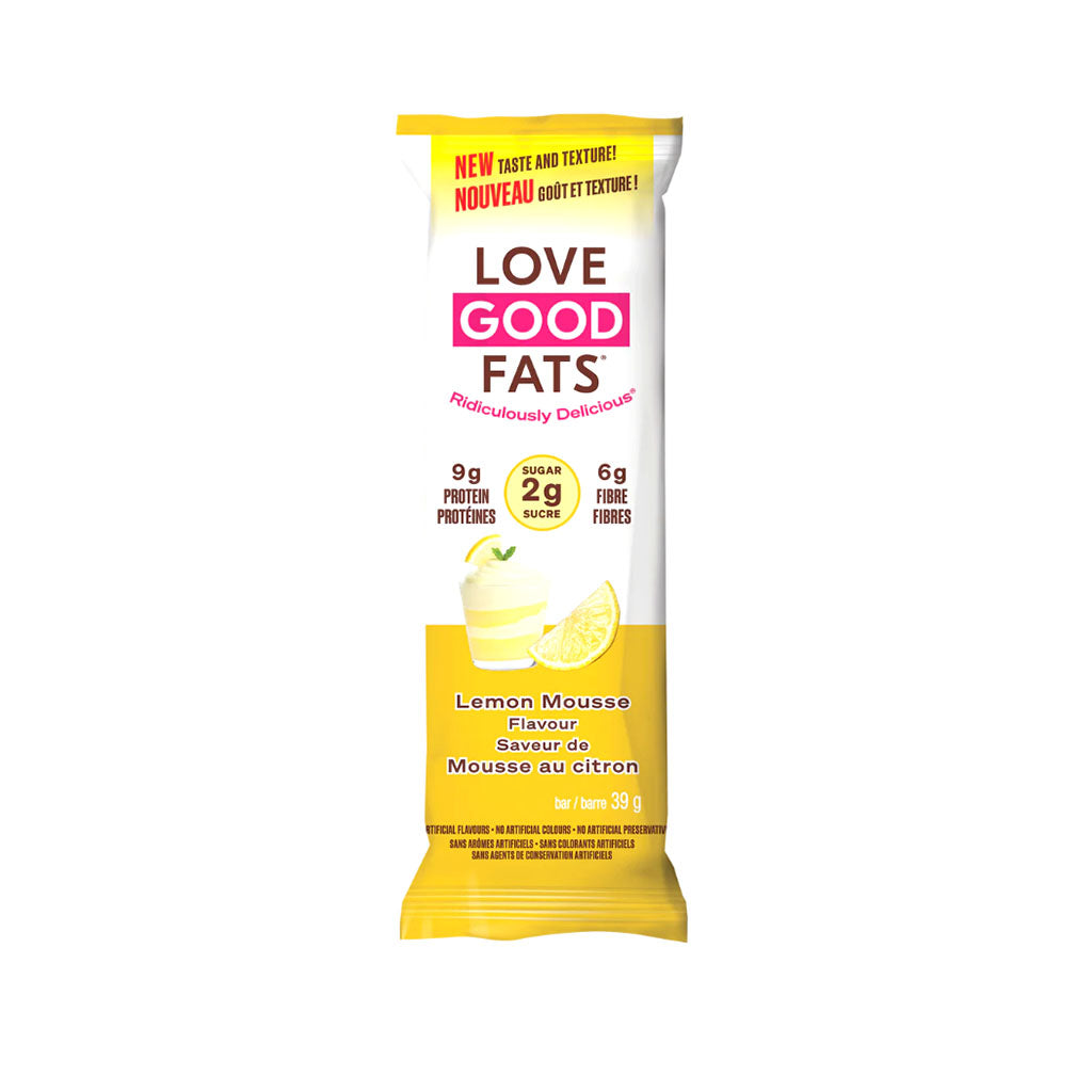 love good fats barre saveur de mousse au citron 39 g