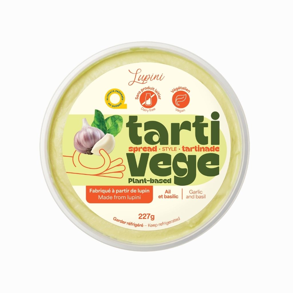 tarti végé ail et basilic Lupini - La Boite à Grains