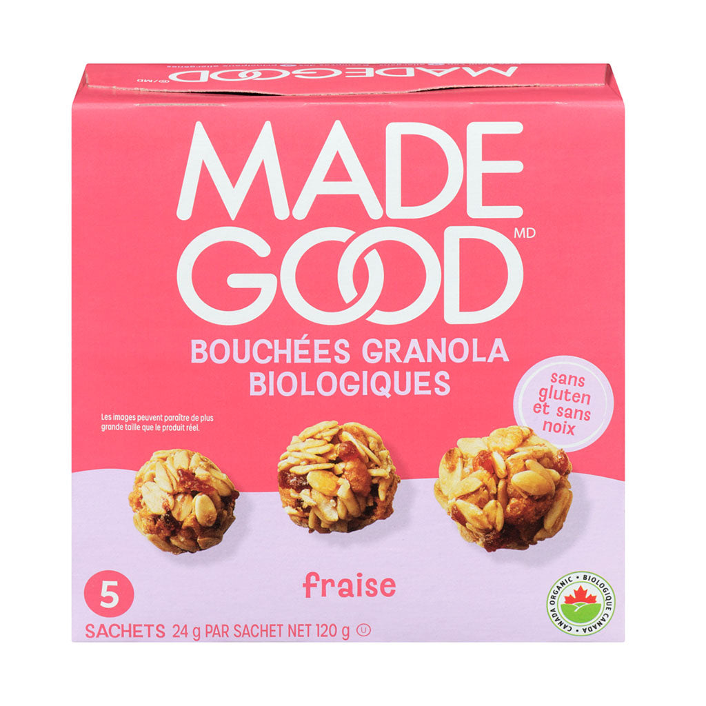bouchées granola biologiques fraise Made Good - La Boite à Grains