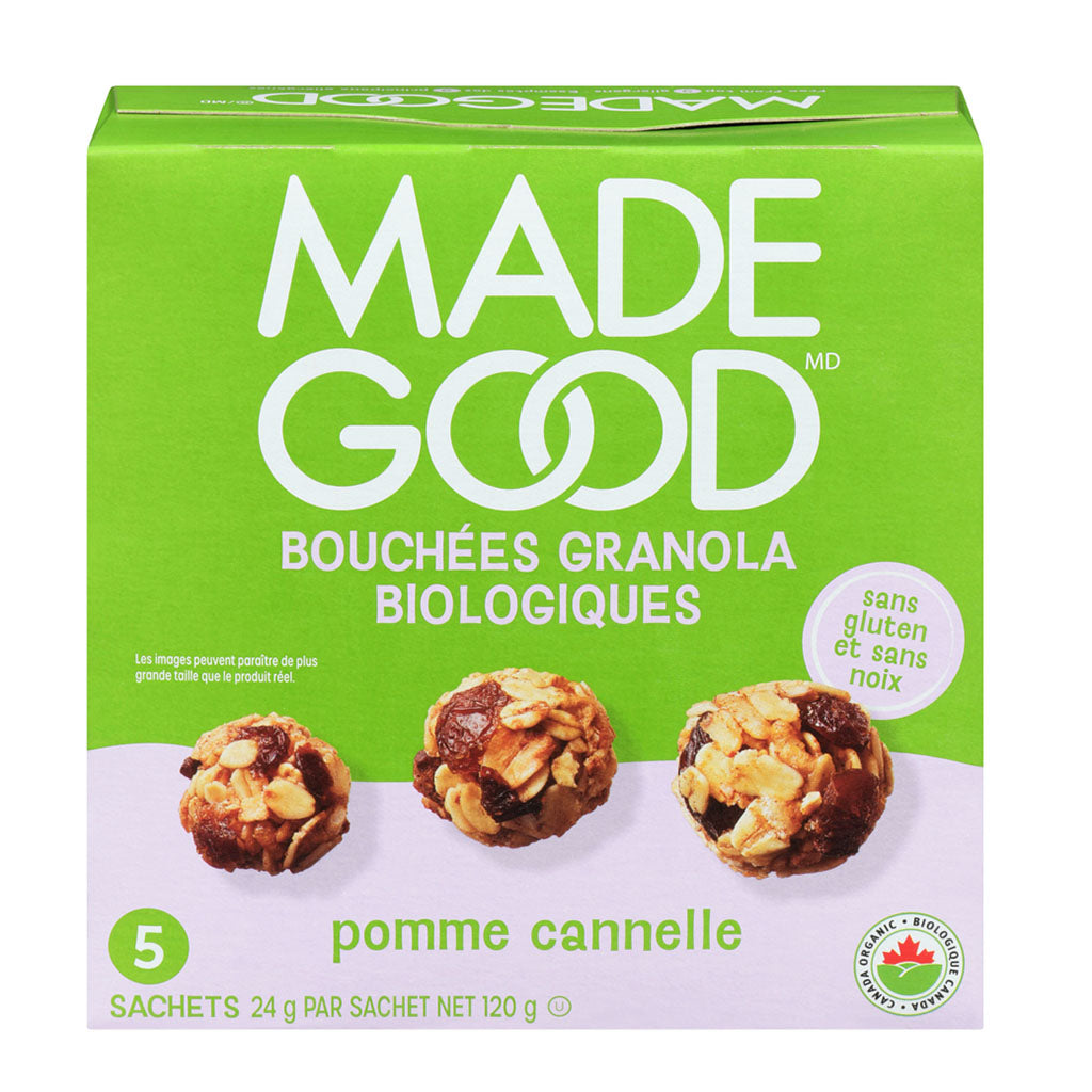 bouchées granola pomme cannelle Made Good - La Boite à Grains