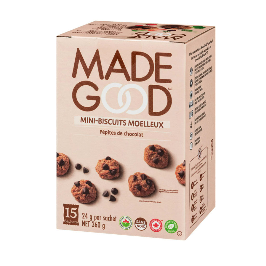 made good mini biscuits moelleux pépites de chocolat biologique 15 x 24 g