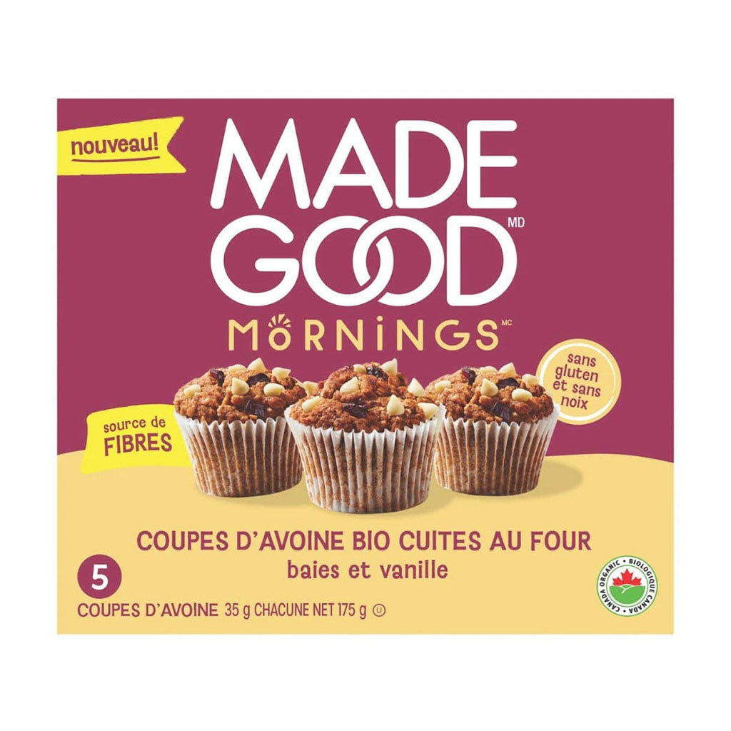 coupes d'avoine bio cuites au four baies et vanille Made Good - La Boite à Grains