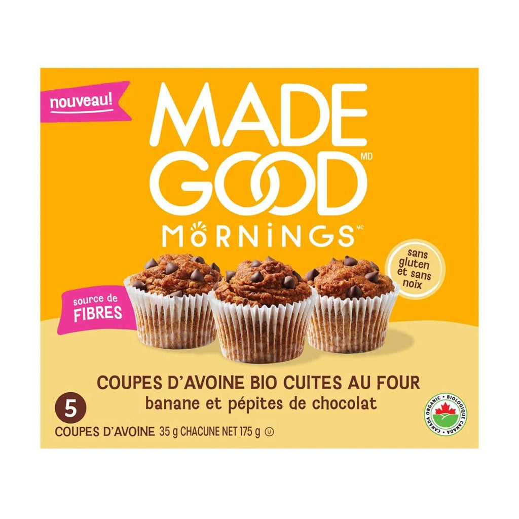 coupes d'avoine bio cuites au four banane et pépites de chocolat Made Good - La Boite à Grains