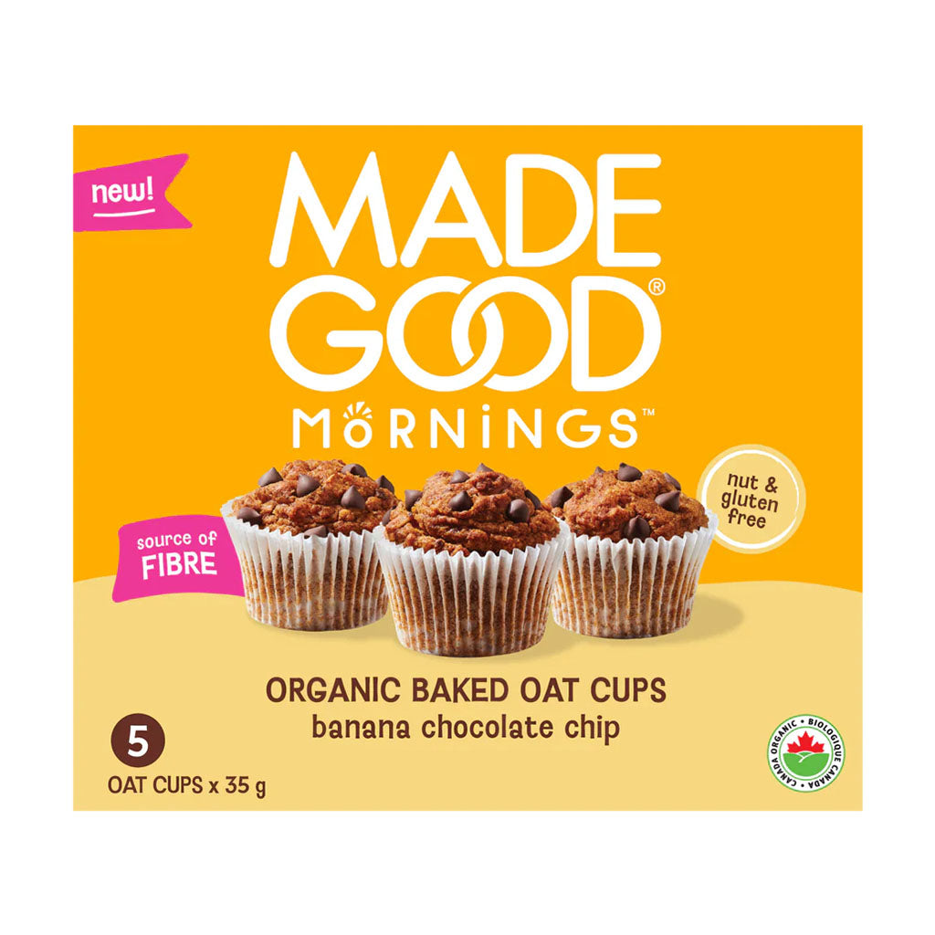Mornings organic baked oat cups banana chocolate chip Made Good - La Boite à Grains
