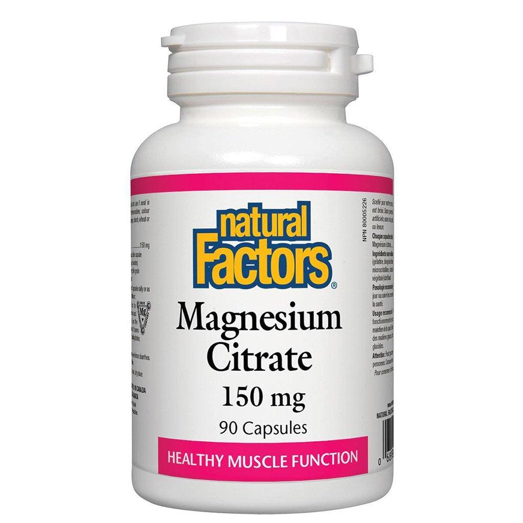 Magnésium Citrate 150 mg Natural Factors - La Boite à Grains