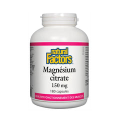 Magnésium Citrate 150 mg Natural Factors - La Boite à Grains