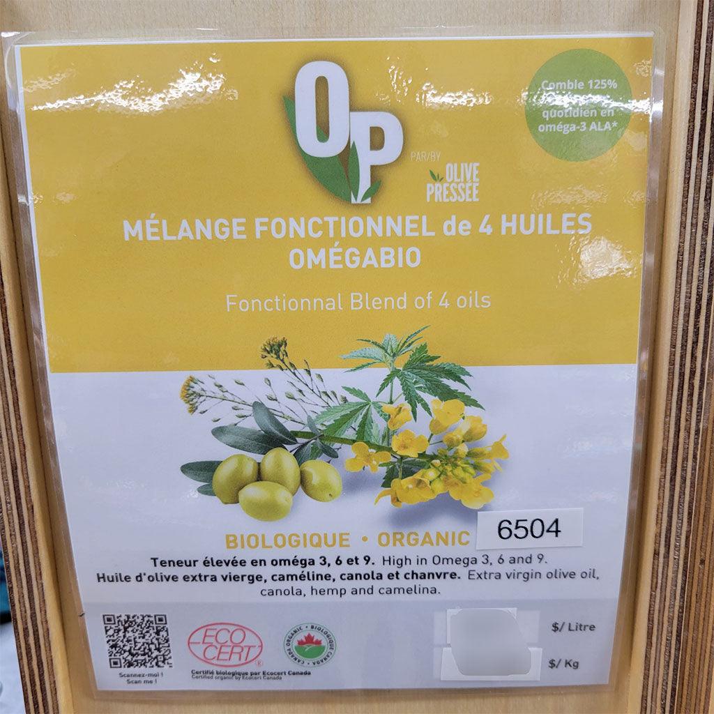 Mélange Fonctionnel de 4 Huiles Omégabio Biologique (Vrac) Olive Pressée - La Boite à Grains