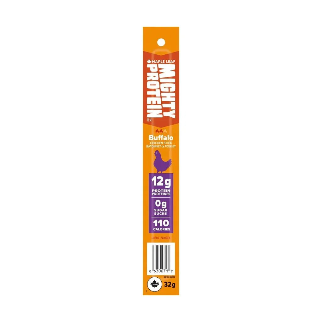 boîte de 8 bâtonnets de poulet Buffalo Mighty Protein - La Boite à Grains