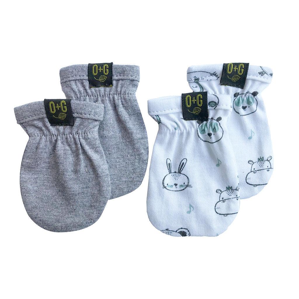 Mitaines Bébé Coton Biologique Certifié Onyx + Green - La Boite à Grains