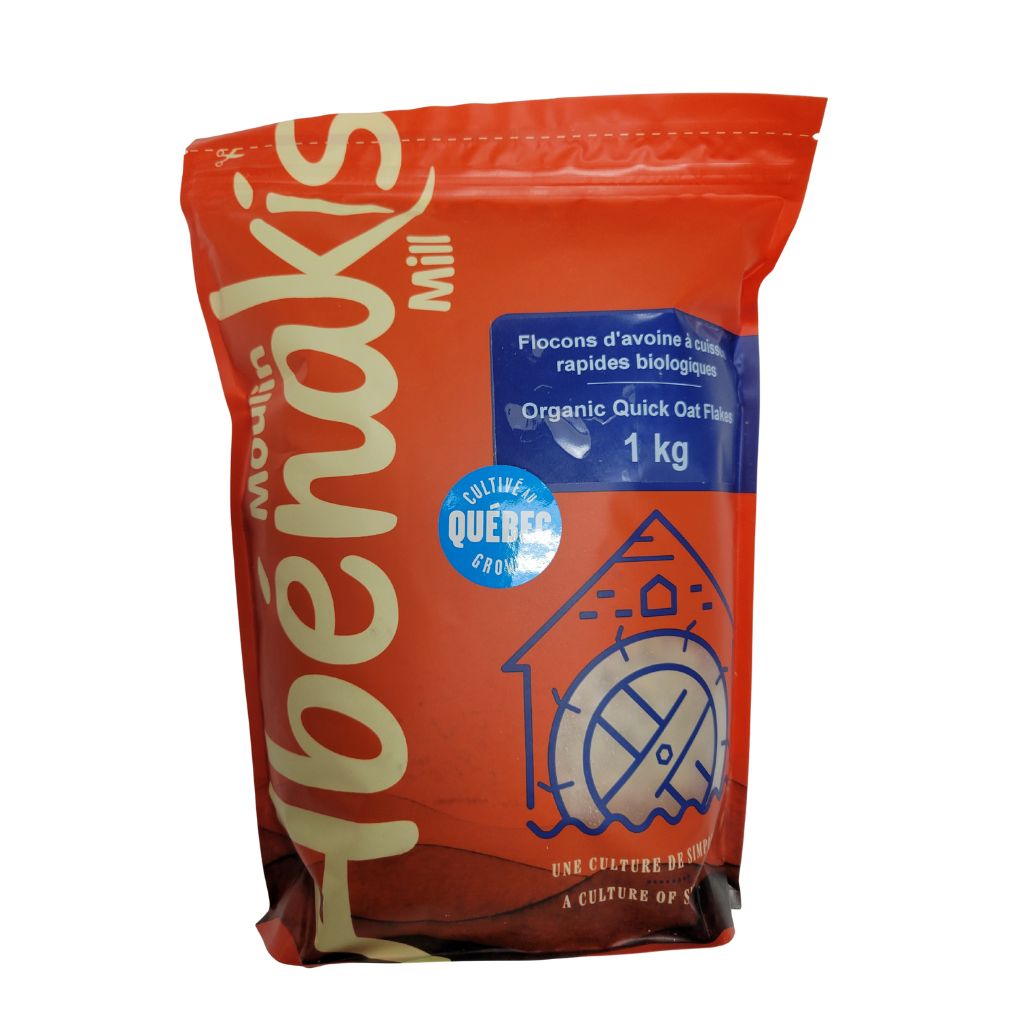 organic quick cooking oat flakes Moulin Abénakis - La Boite à Grains