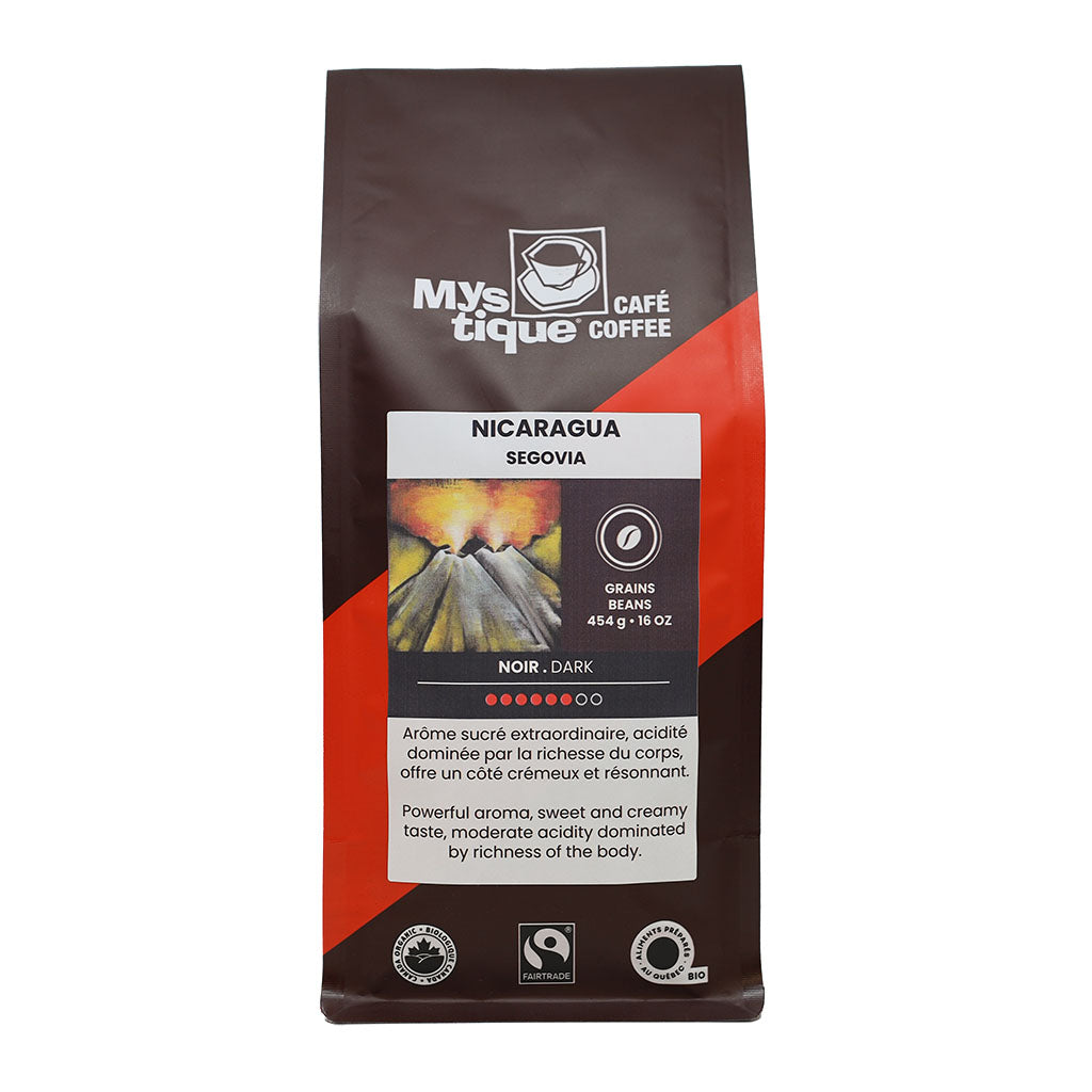 mystique café nicaragua segovia noir grains 454 g