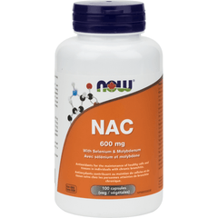 NAC 600 mg avec Sélénium et Molybdène Now - La Boite à Grains