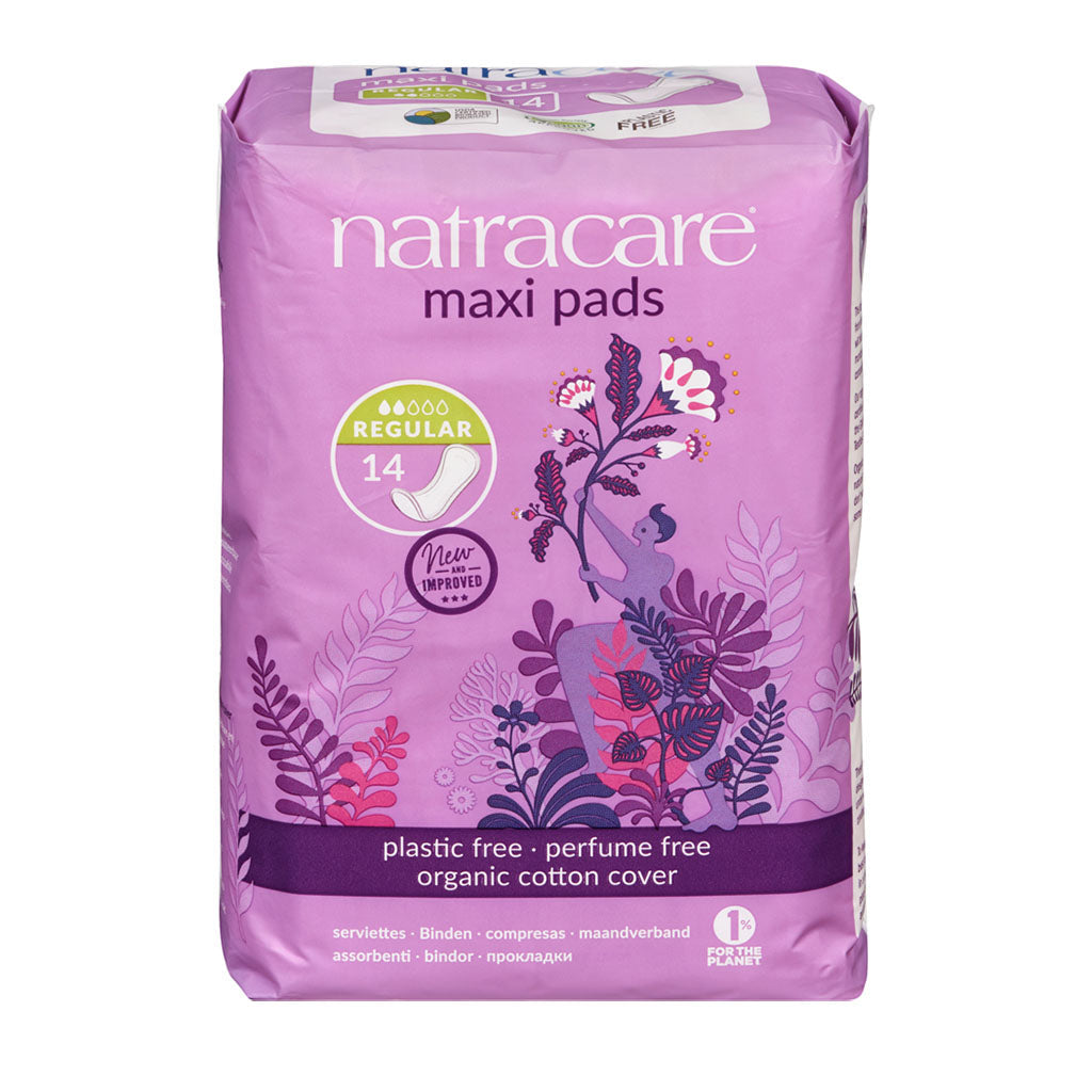 natracare maxi pads serviettes normal 14 unités - La Boite à Grains